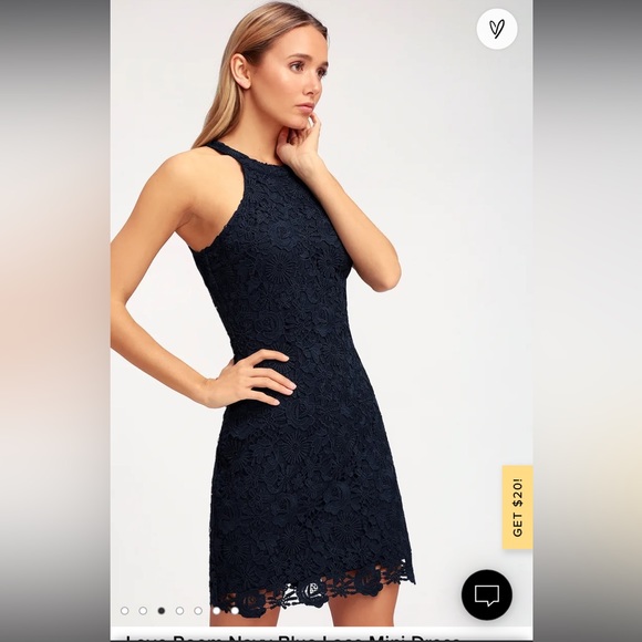 Lulus Love Poem Navy Blue Lace Dress - Picture 4 of 6
